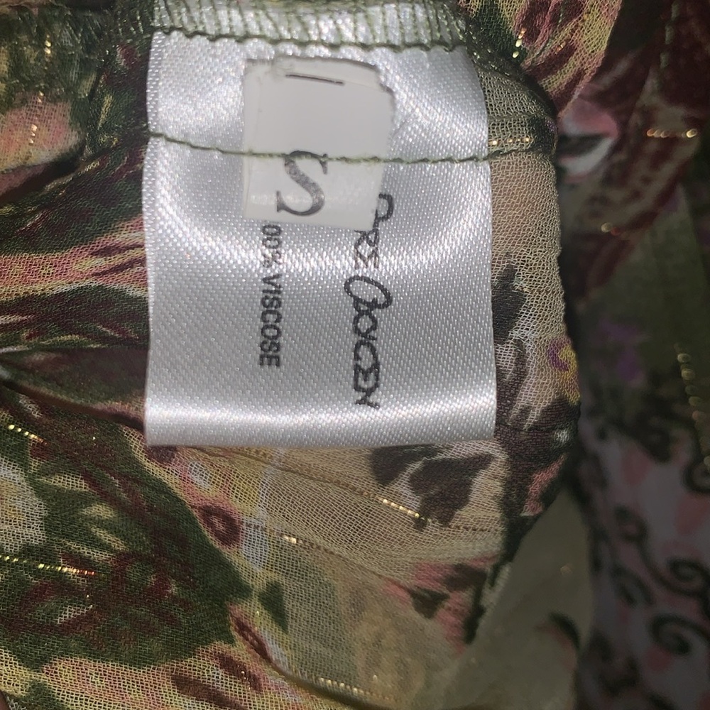 Pore Oxygen Women's Embroidered Blouse Green Multi- Small - Picture 9 of 9